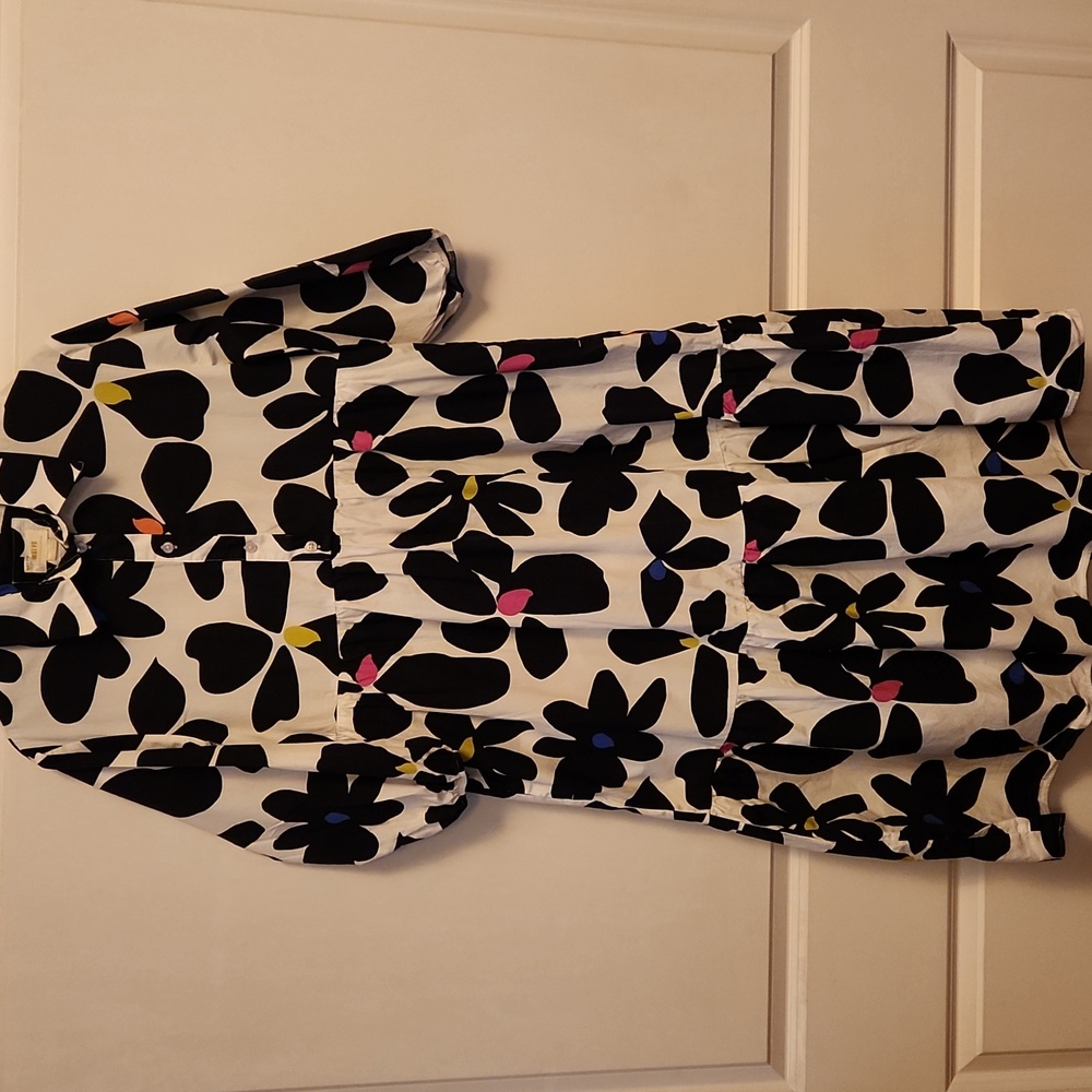Maeve Black and White Floral Dress